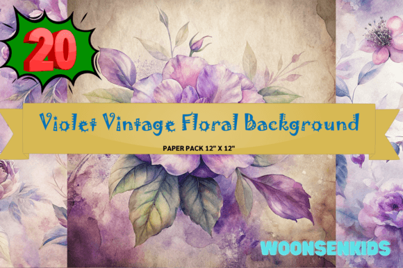 Download Popular Violet Vintage Floral Background - Premium Resources