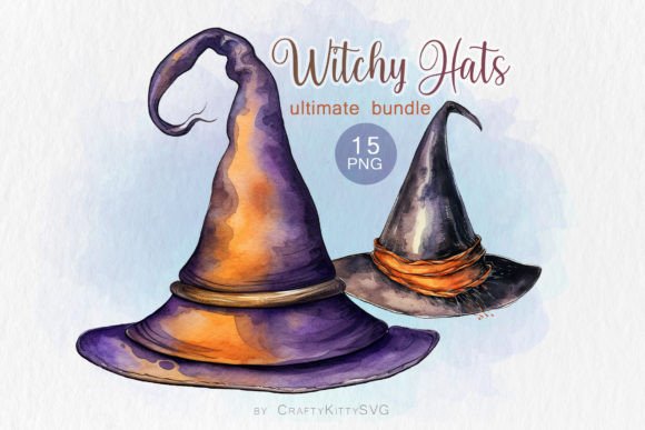 Download Witch Hat Watercolor PNG Clipart Bundle - Witch hat Collection