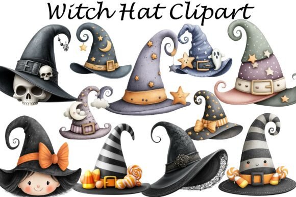 Download Watercolor Witch Hat Clipart - Witch hat Collection