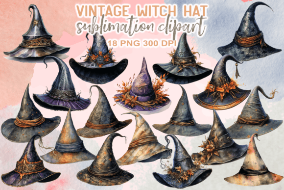 Download Vintage Witch Hat Sublimation Clipart - Witch hat Collection
