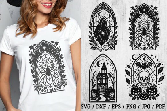 Download Gothic Stained Glass Halloween SVG Files - Halloween svg files Collection