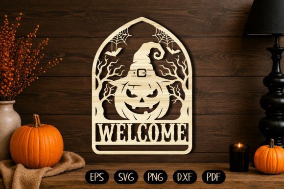 Download Welcome Pumpkin Witch Hat Laser Cut SVG - Witch hat Collection