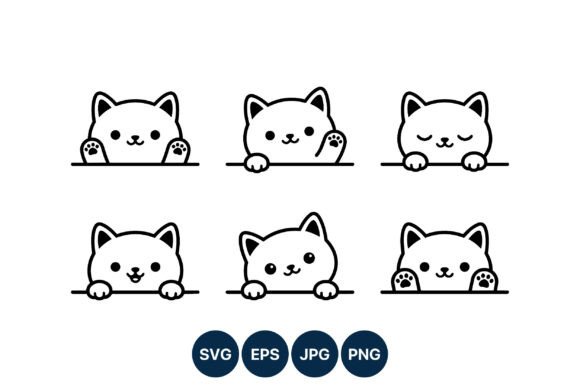 Download Cute Cat Facial Expressions Vector Art - Vector art Collection