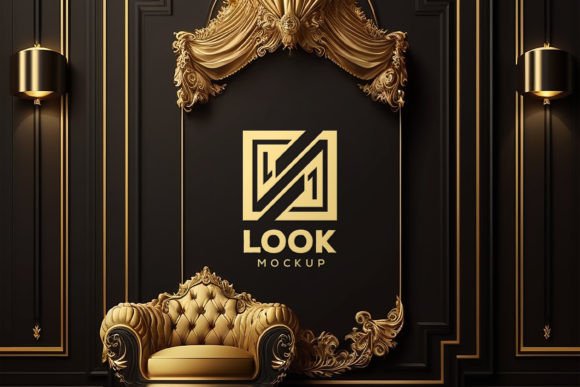 Download Logo Mockup | Black Wall Interior Mockup - Premium Bundle